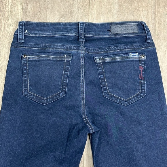 Women's Seven7 8 Medium Jean Jeans Denim Navy Blue Stretch Slim Straight NWOT - Picture 6 of 11